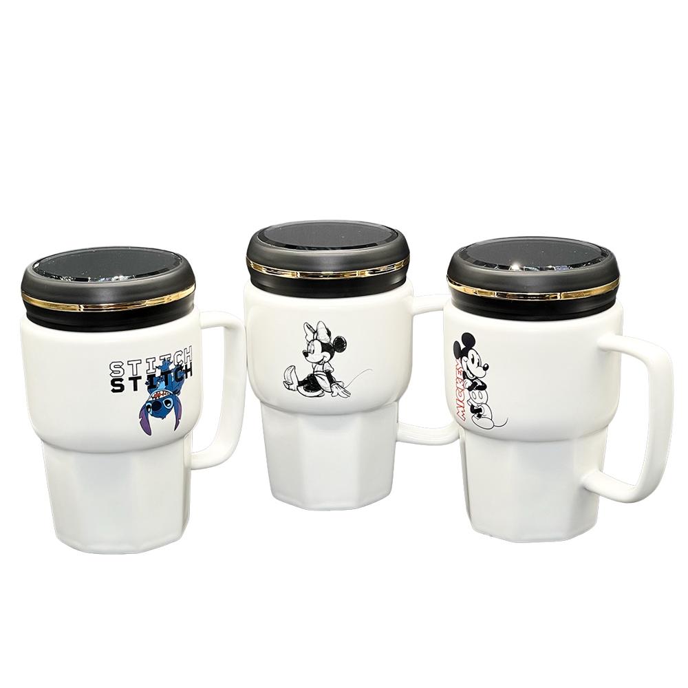 Set Mug Mickey Minnie Stitch Disney Tapa 400 ml 3 Pzas