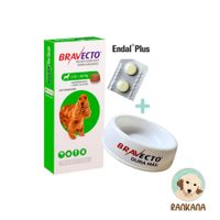 PACKAntipulgas Bravecto para Perros de 10 a 20 Kg + 2 Tabletas* de Endal Plus + 1 Plato Bravecto