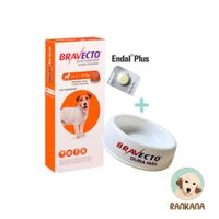 PACKAntipulgas Bravecto para Perros de 4.5 a 10 Kg + 1 Tableta* de Endal Plus + 1 Plato Bravecto