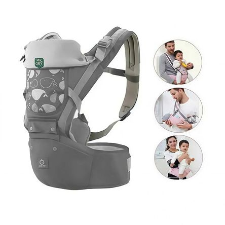 Canguro Para Bebé Ballena 3 en 1 Gris Canguro Para Bebé Ballena 3 en 1 Gris