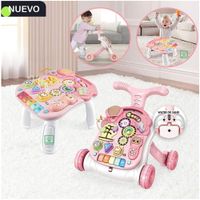 Andador Y Mesa Actividades Para Bebés 2 En 1 Rosado