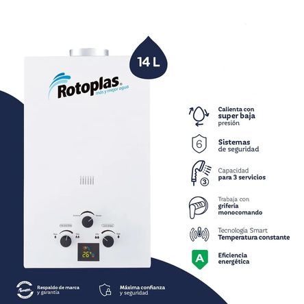 Terma a Gas Flaming 14lt Glp  500445 - Rotoplas Terma a Gas Flaming 14lt Glp  500445 - Rotoplas