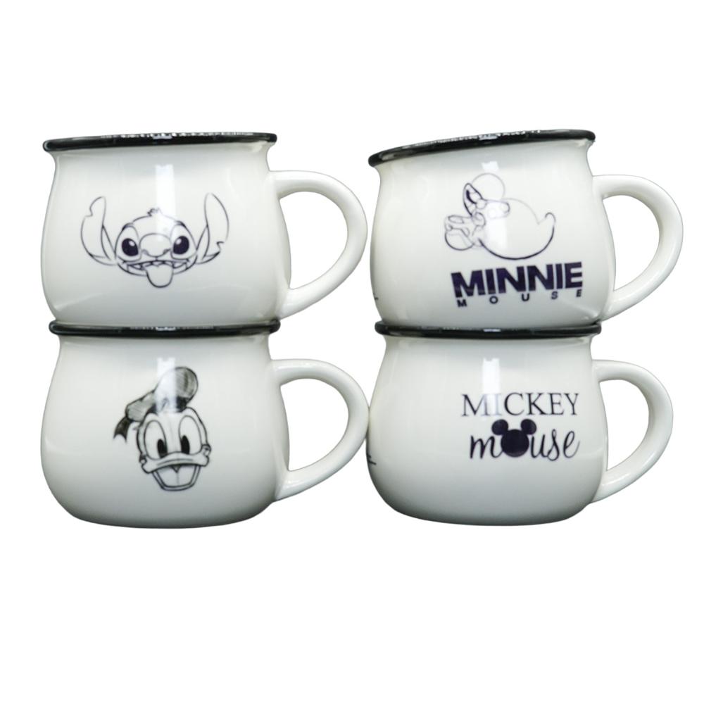 Tazas Disney Mickey Minnie Stitch Donald 4 Pzas