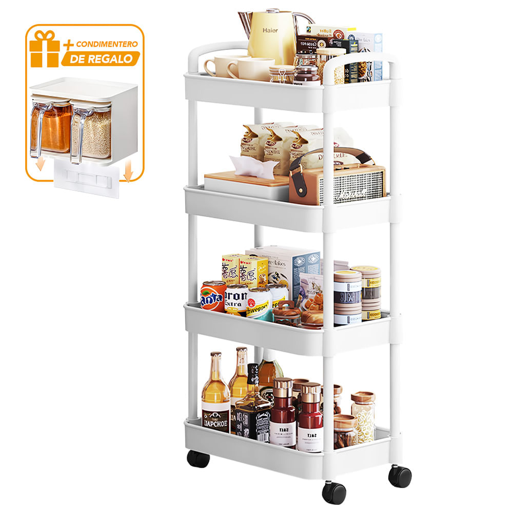 Carrito Organizador 4 Niveles JK4 Y Condimentero Colgante BG F48