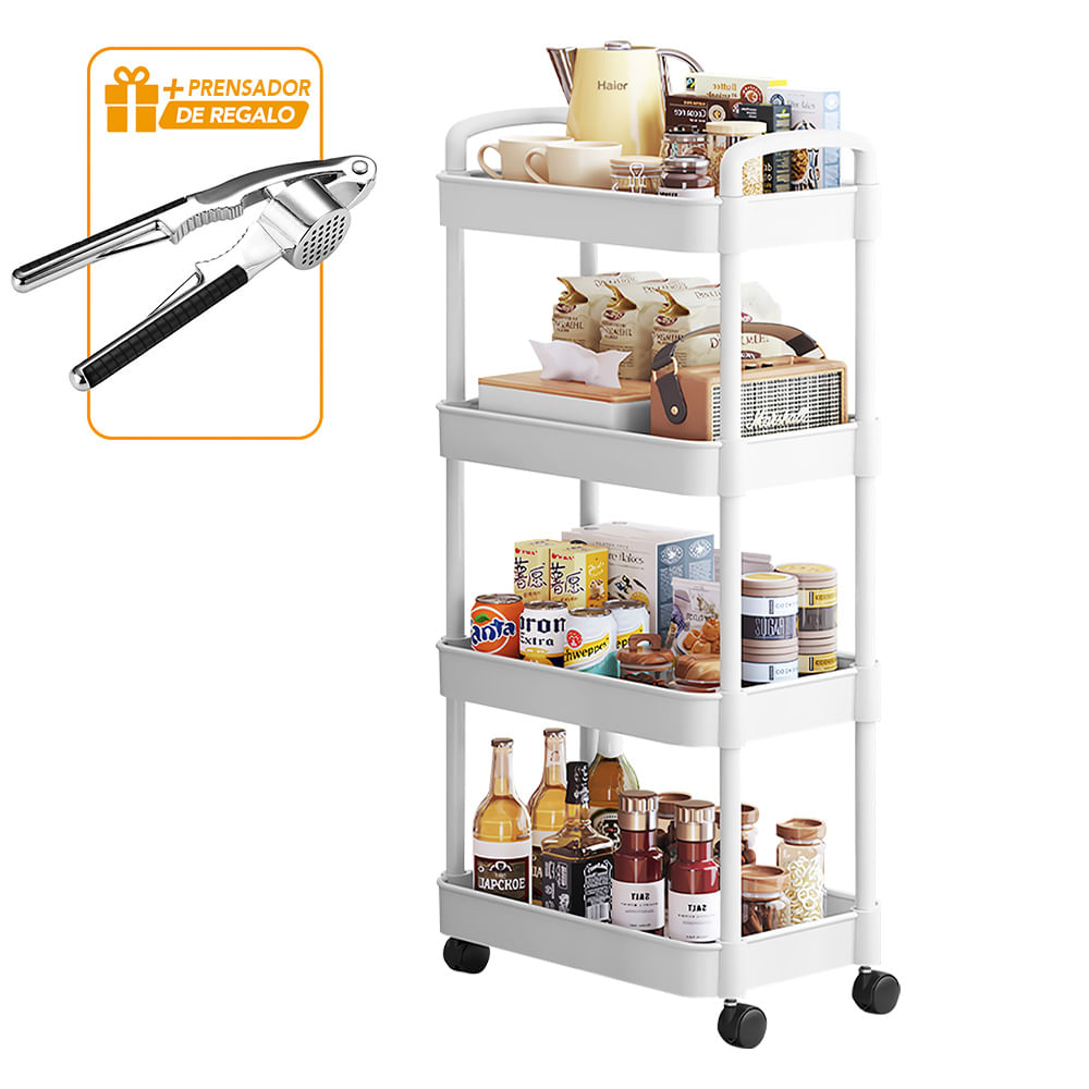 Carrito Organizador 4 Niveles JK4 Y Prensador de Ajos J71 de Regalo