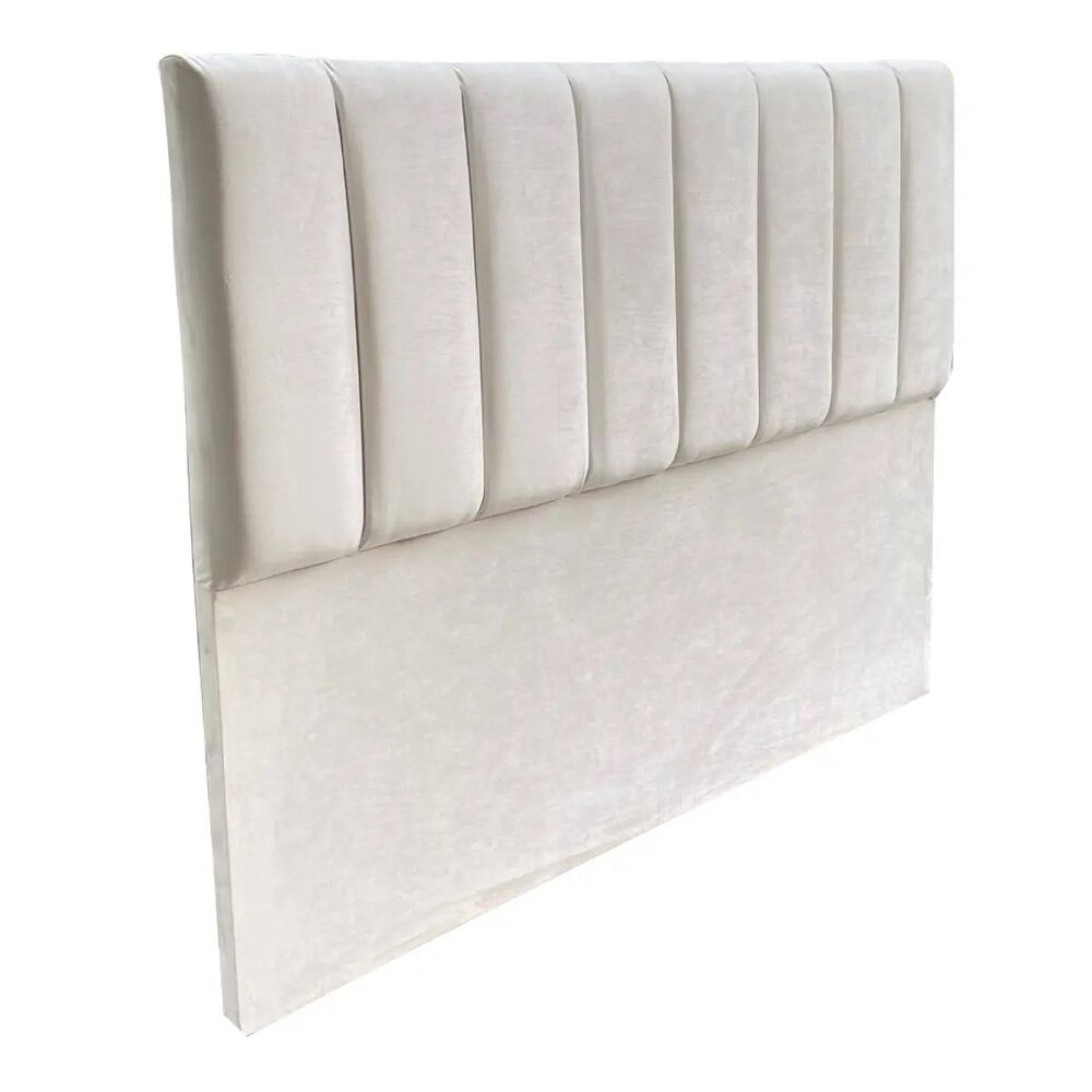 Cabecera acanalada 2 plazas beige claro