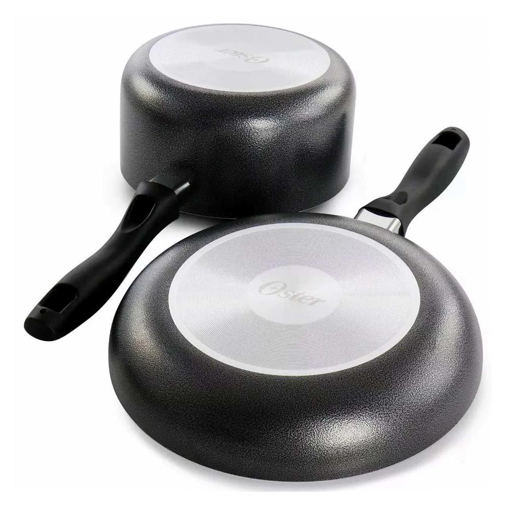 Juego de Ollas aluminio antiadherente 7 piezas Clairborne Oster gris