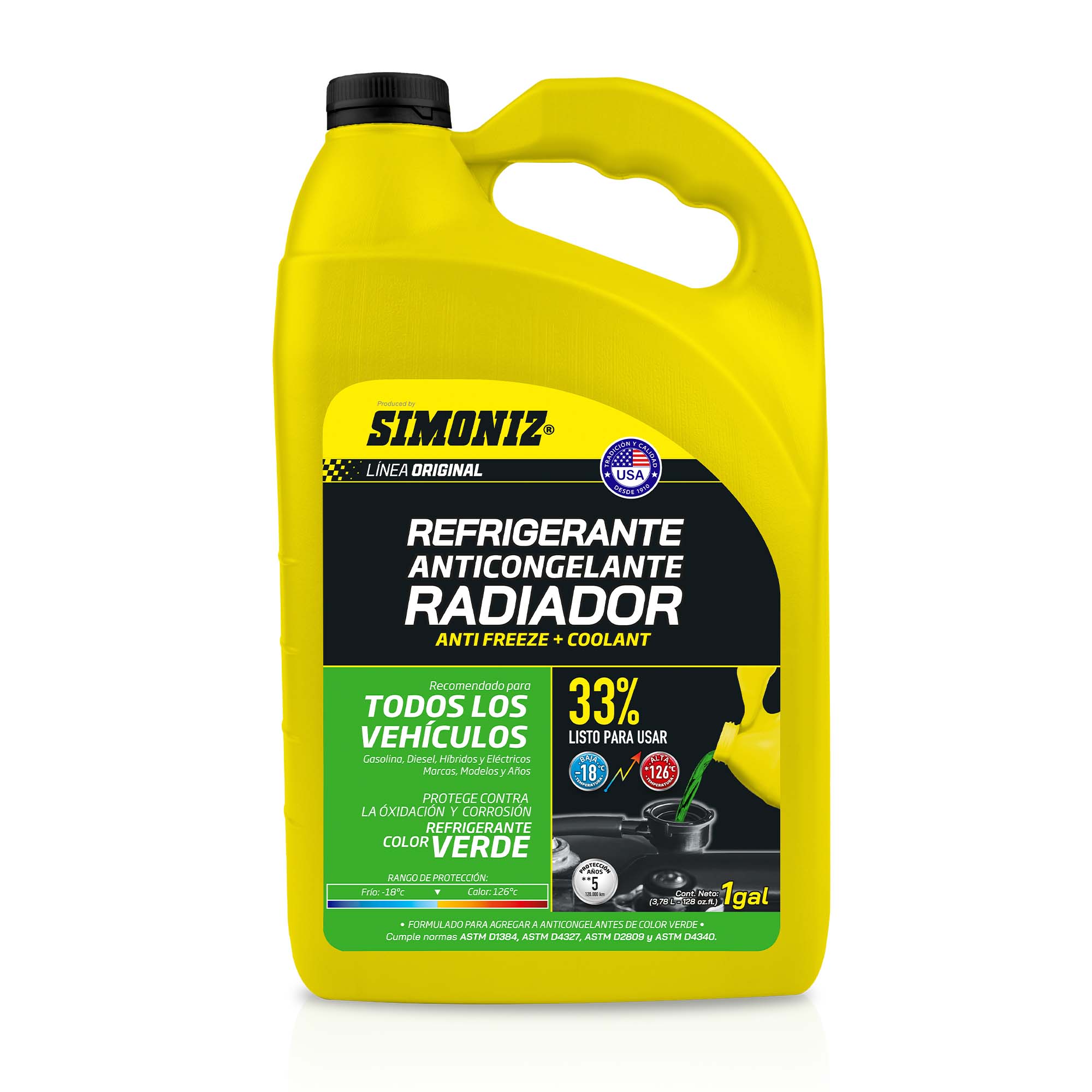 Refrigerante para autos SIMONIZ Verde 1 Galón