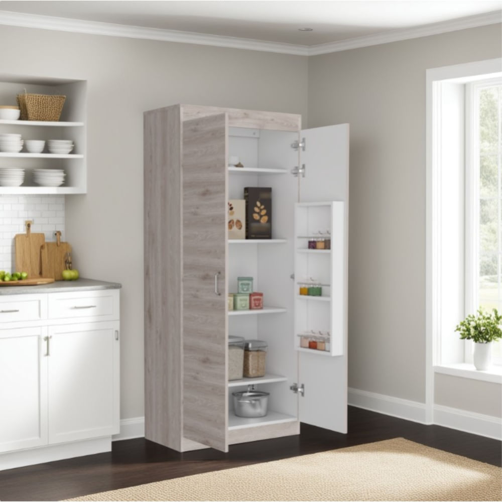 Alacena Cocina Varese 2 Puertas-Ceniza/Blanco