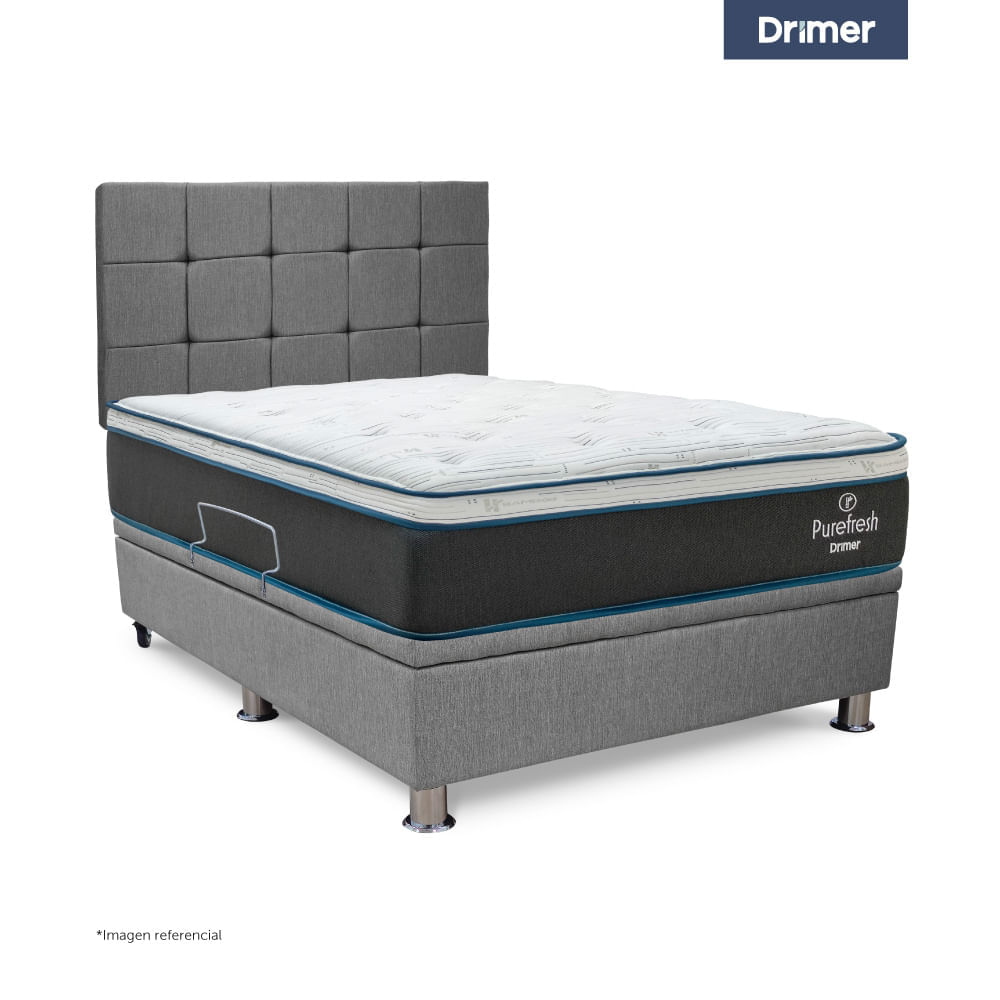 Boxet Pure Fresh 1.5 Plazas Cuadros Gris Plata