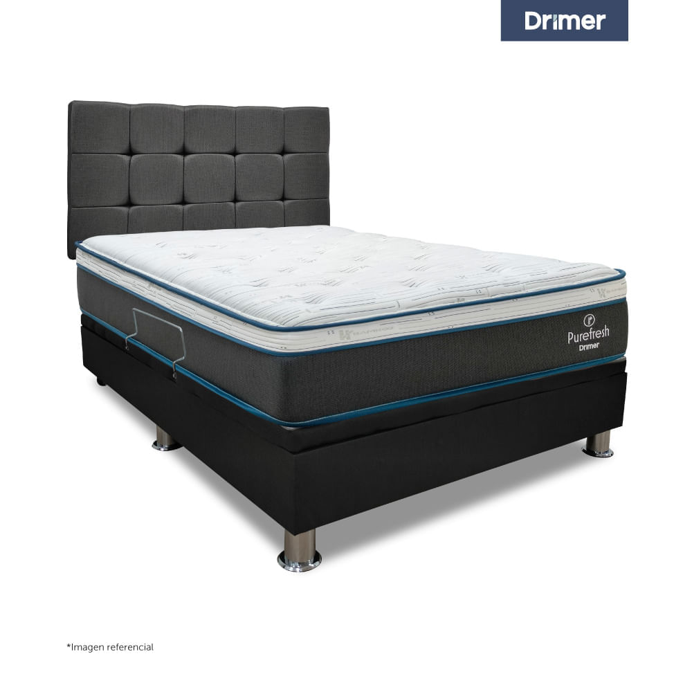 Boxet Pure Fresh 2 Plazas Cuadros Gris