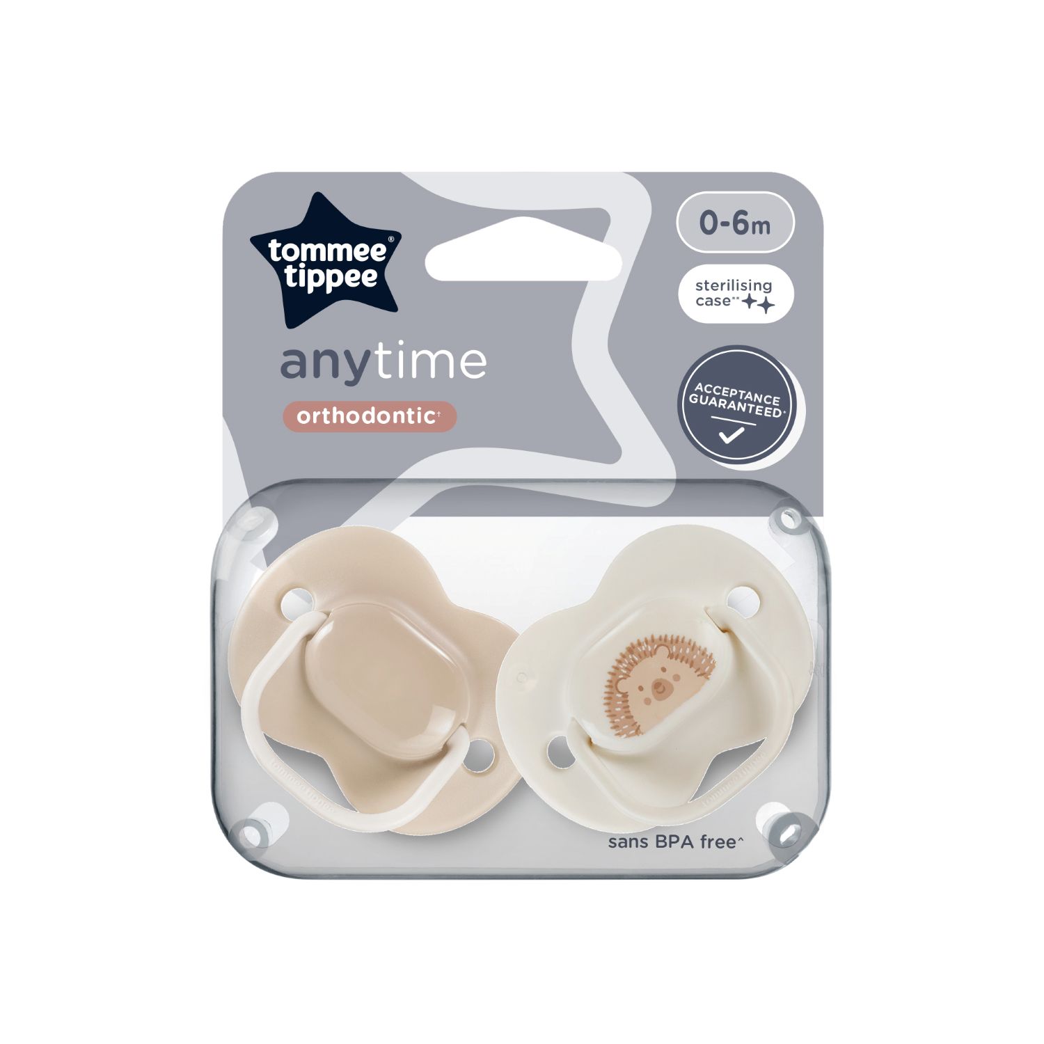 Pack X2 Chupones Tommee Tippee Anytime 0-6M Neutro