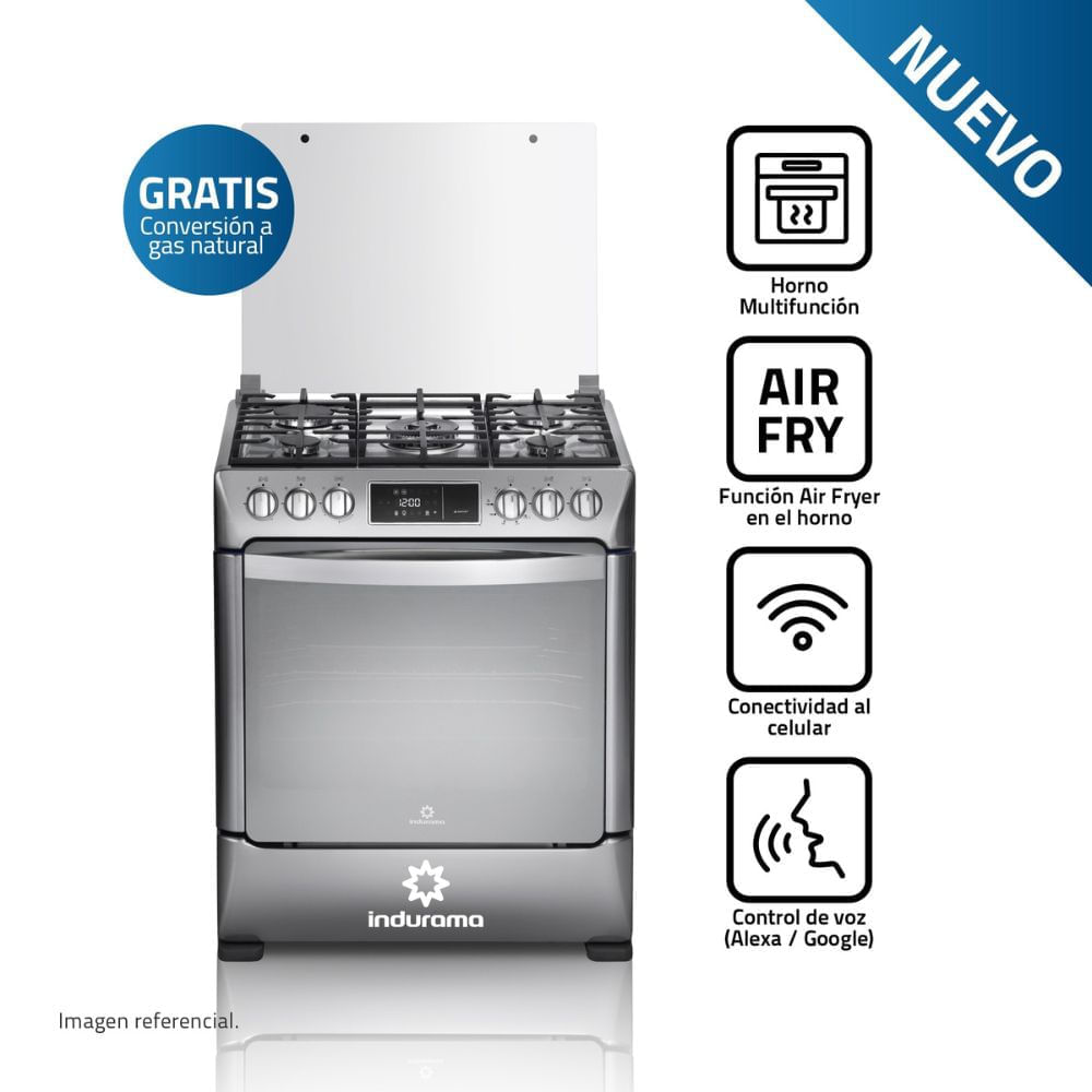 Cocina a Gas Indurama 5 Quemadores CPI-3595C Smart Croma