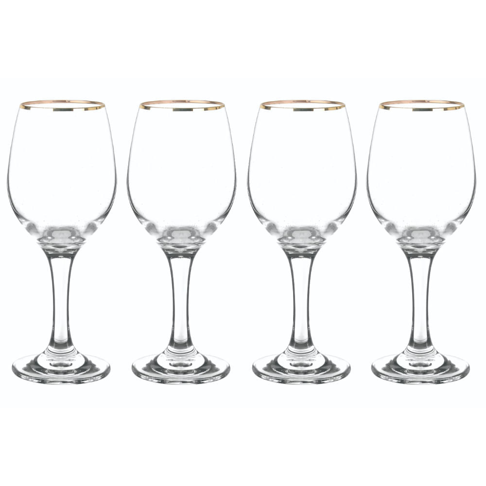 Set X4 Copas Vino Golden