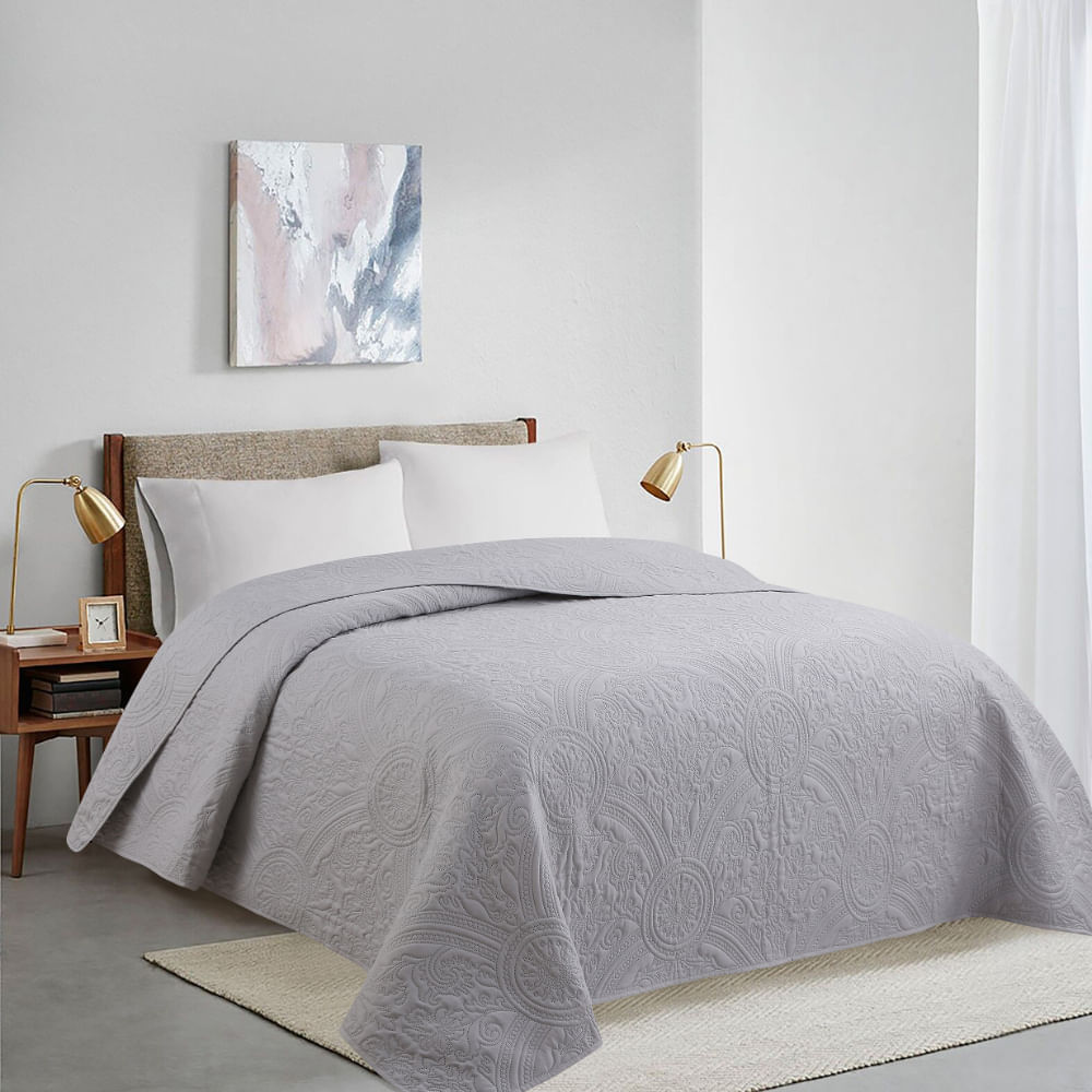 Cubrecama PV26 Ultrasonic Solido Gris