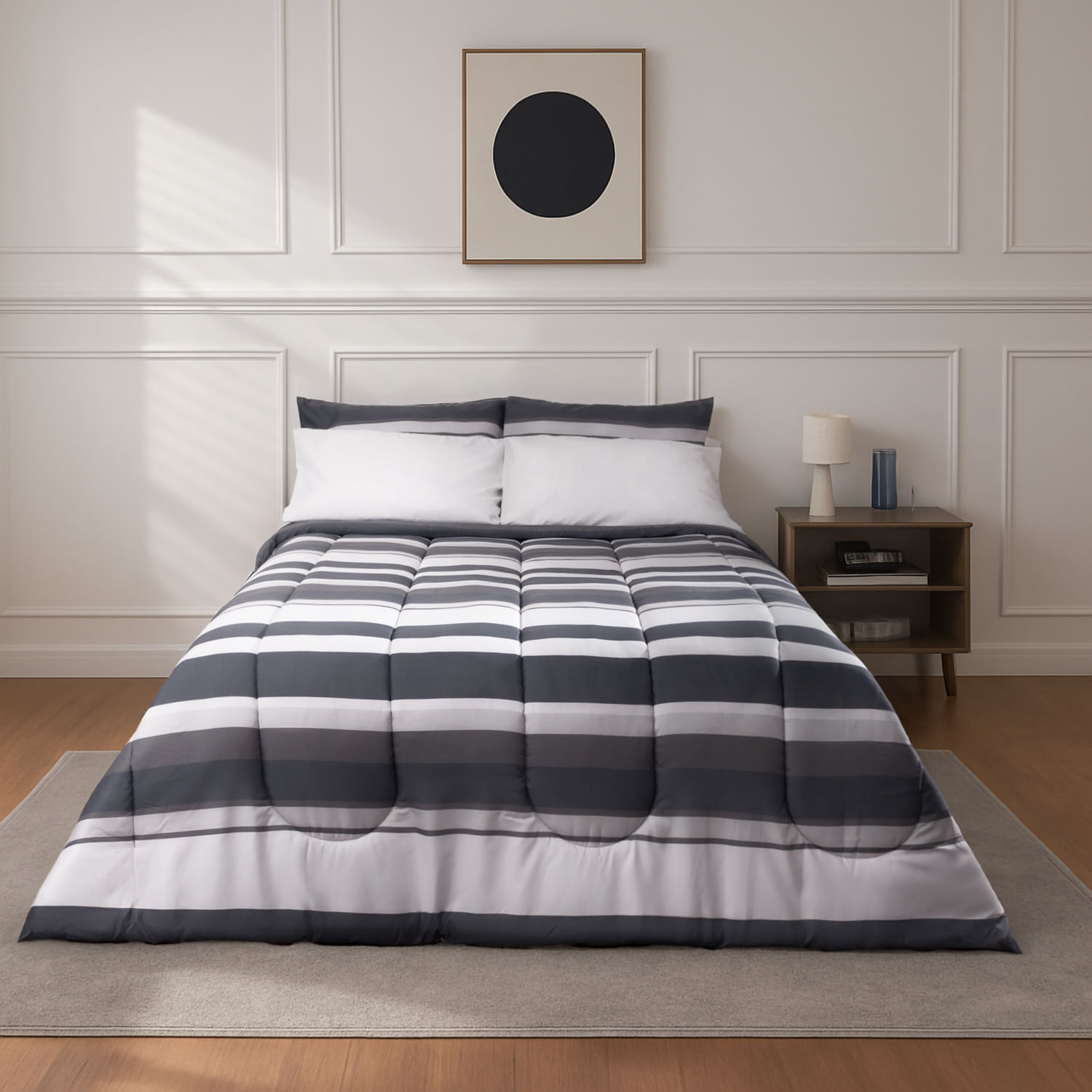 Set Edredón PV26 Microprint Rayas Gris