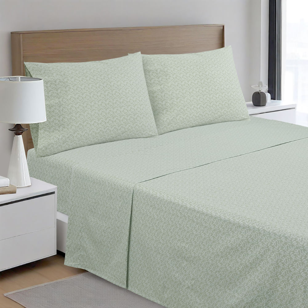 Sabana Pv26 180 Hilos Print Rama Beige