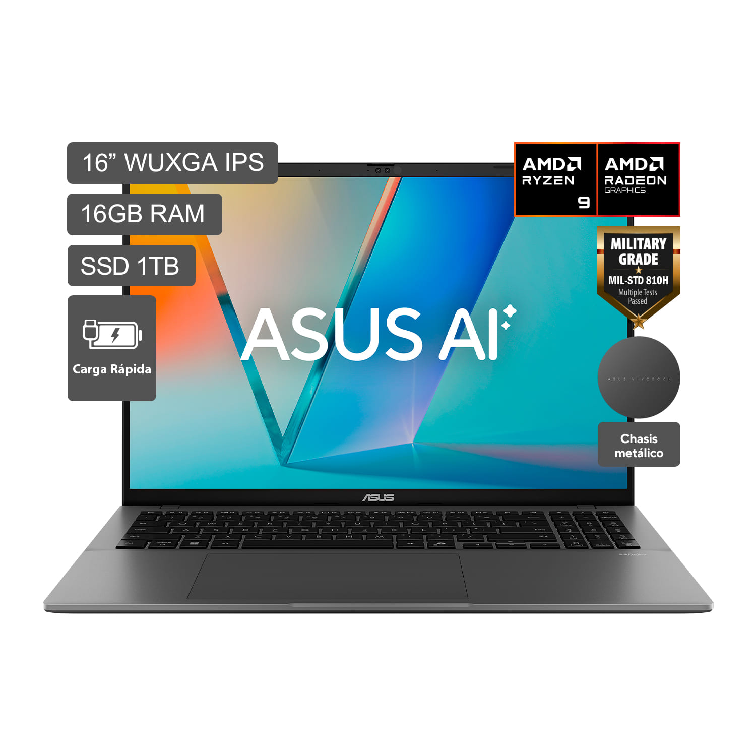 Laptop ASUS Vivobook S16 AMD Ryzen 9 270 16"" 1TB SSD 16GB