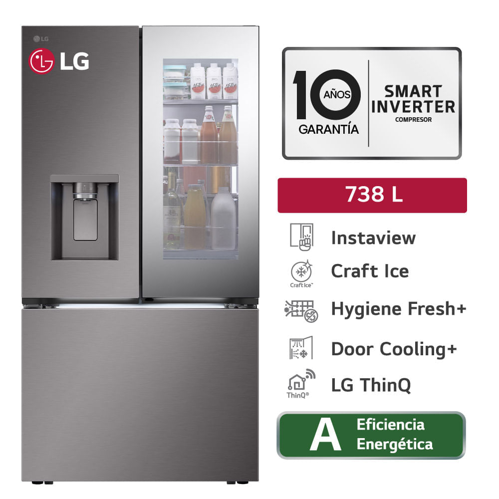 Refrigeradora LG 738L No Frost GM89SXD