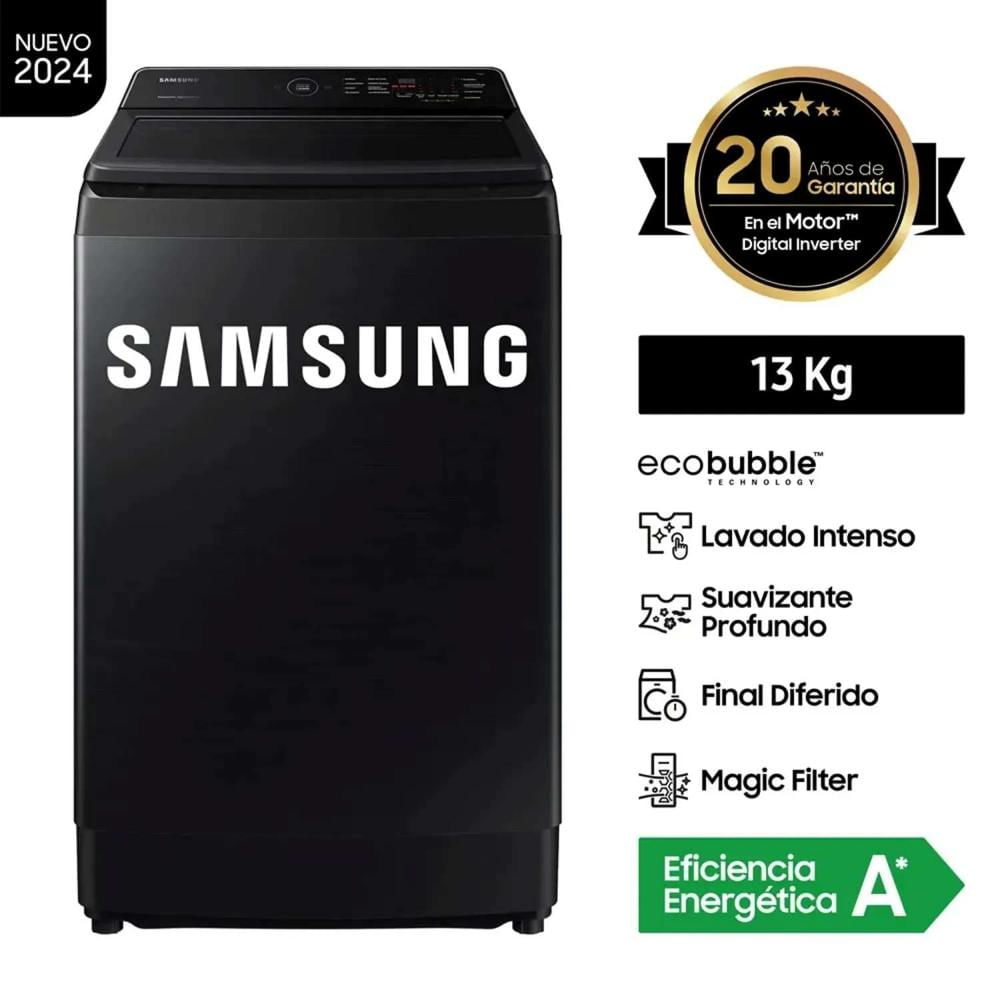 Lavadora Samsung 13Kg Carga Superior Ecobubble WA13CG5441BV Negro