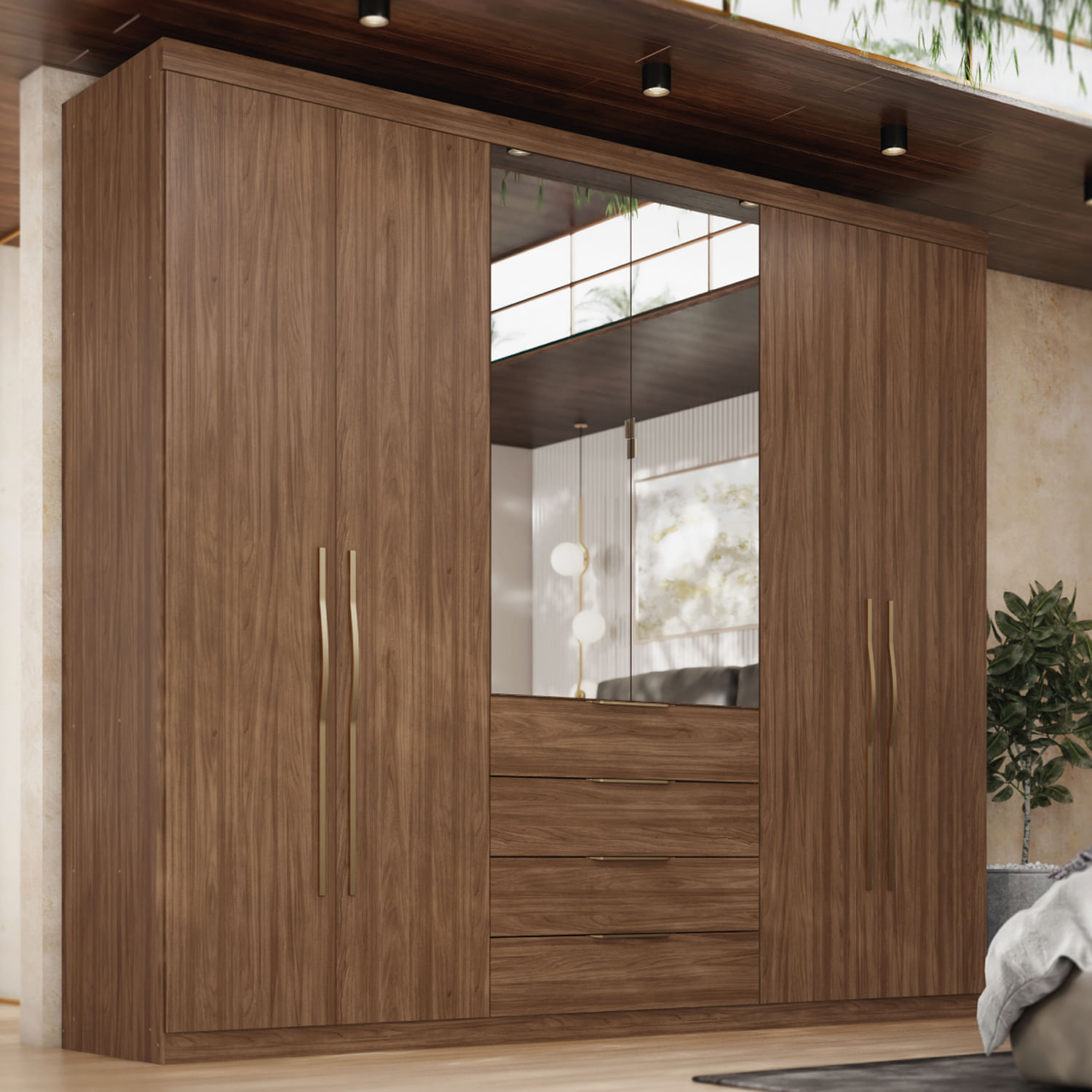 Ropero Giardino 6 Puertas 4 Cajones