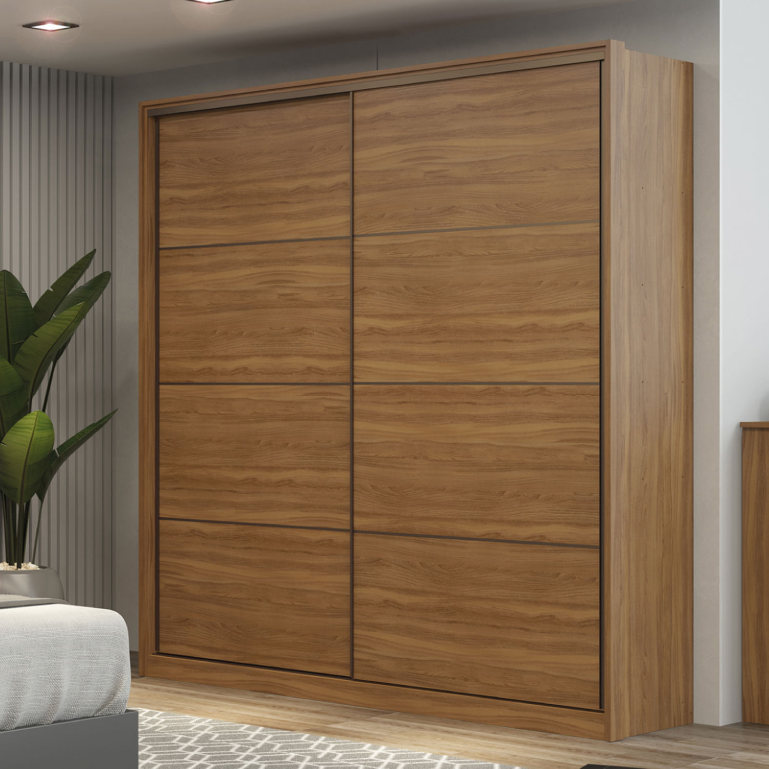 Ropero Belga 2 Puertas 3 Cajones Almendra/Grafito