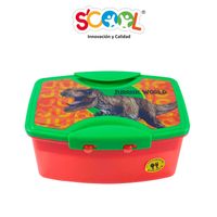 Taper Scool Con Divisiones Y Cubiertos 1.1 Lt Jurassic World