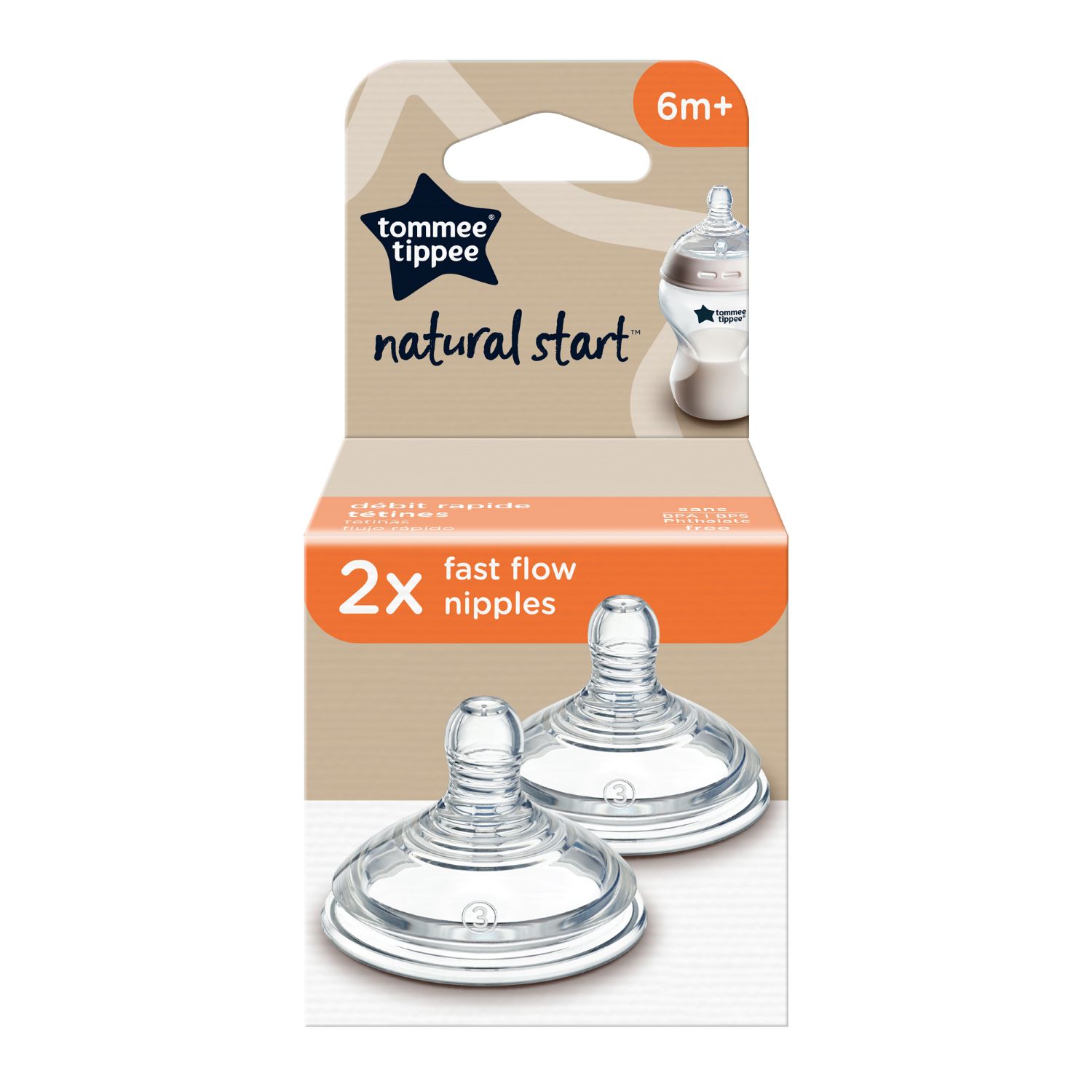 Pack X2 Tetinas Tommee Tippee Natural Start Flujo Rápido