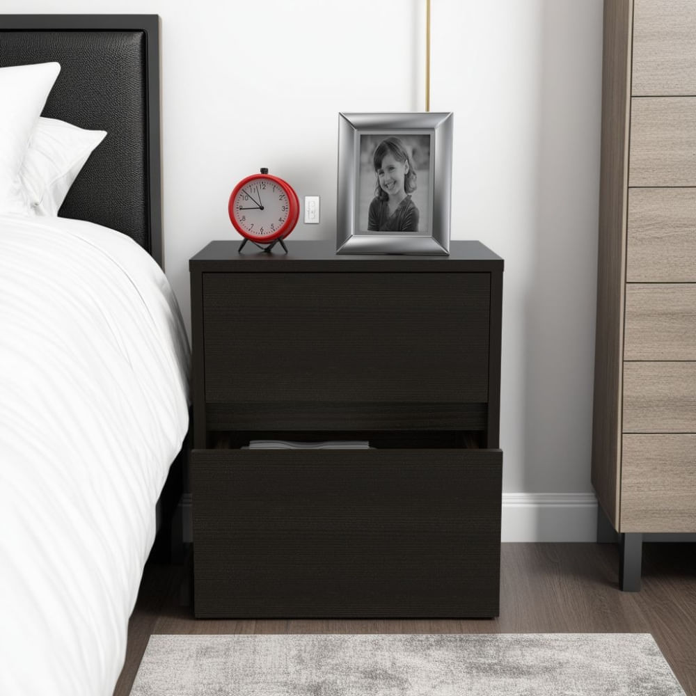 Velador Trivor 2 Cajones - Wengue