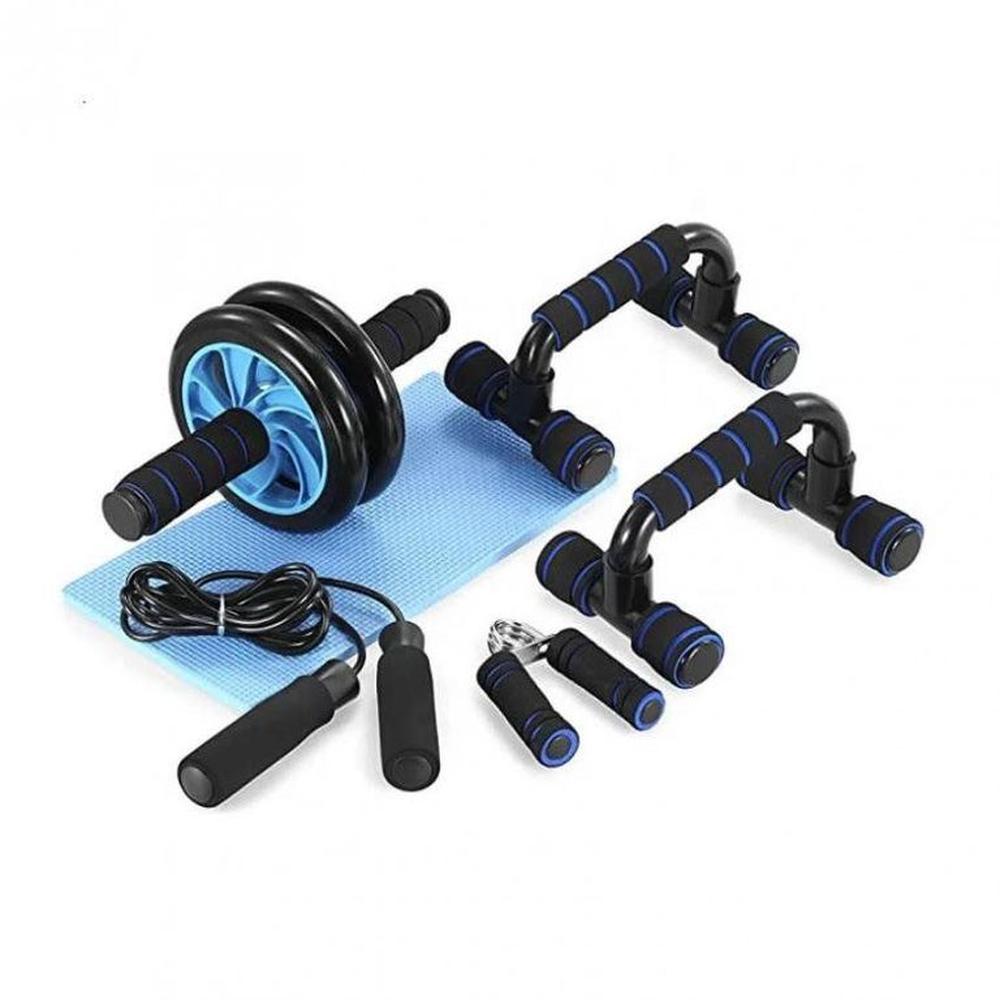 Set Entrenamiento Cuerda Hand Grip Rueda Abdominal Push up
