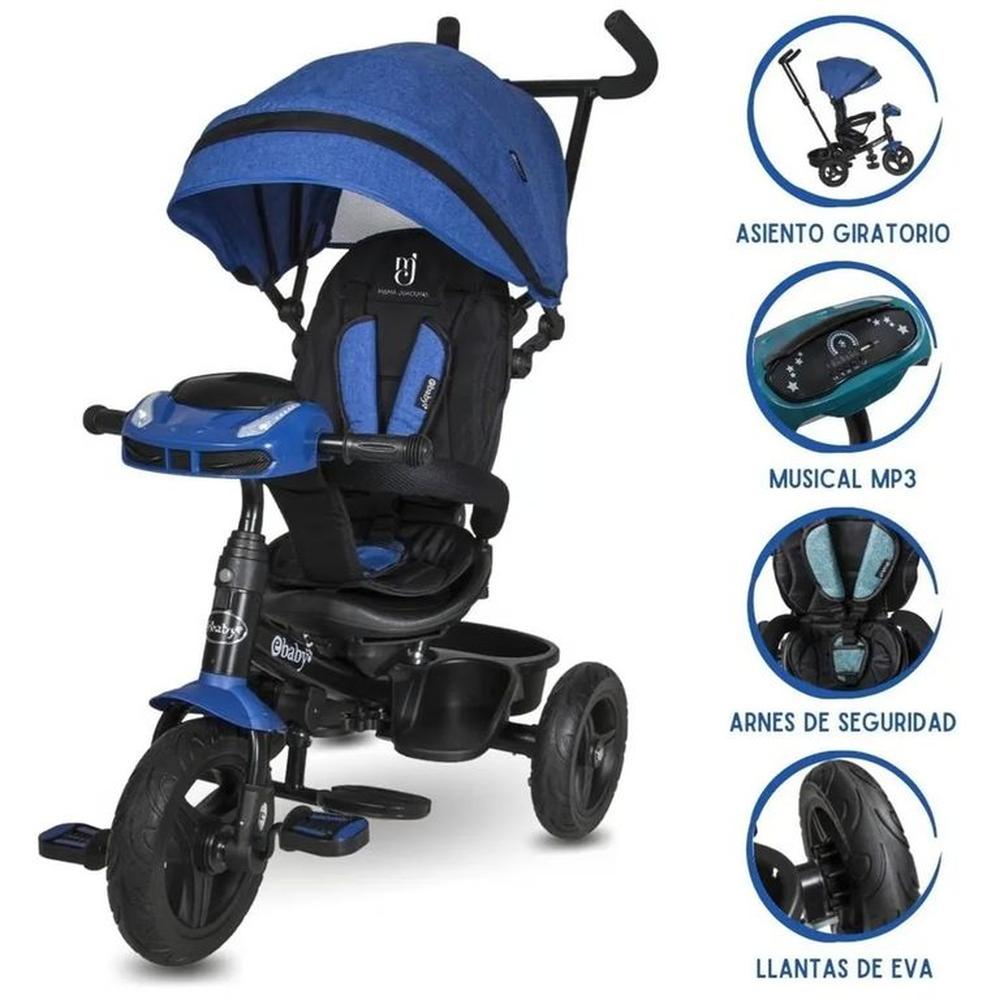 Triciclo Guiador Ebaby ESPIN Pink