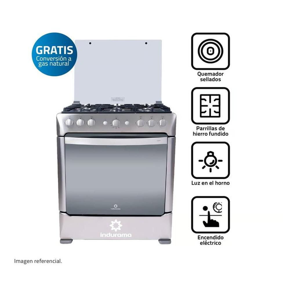 Cocina Indurama 6 Quemadores Parma Zafiro Croma
