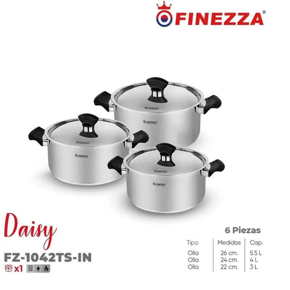 Ollas de acero 6 Pzas Finezza (FZ-1042TS-IN)