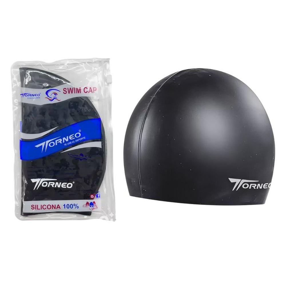 Gorro De Silicona De Natación Para Adultos Negro - TORNEO