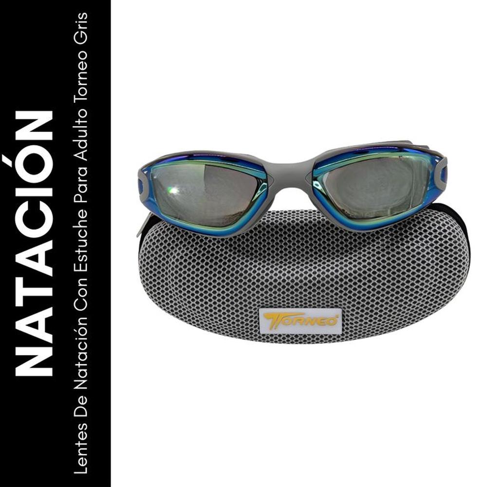 Lentes De Natación Con Estuche Para Adulto Torneo Gris