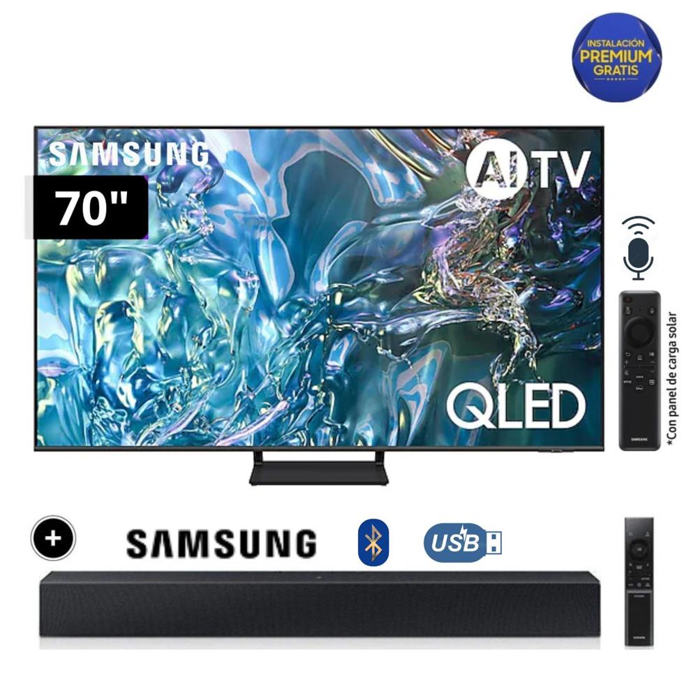 Televisor Samsung QLED Tizen OS Smart Tv 70 4K QN70Q65D + Soundbar HW C400