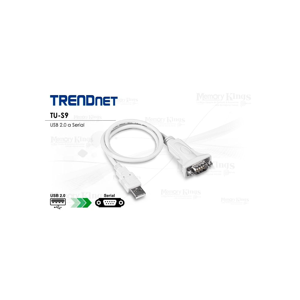 Cable USB a Serial RS232 DB-9 Trendnet TU-S9 de 0.60m - Conexión rápida y fiable para dispositivos