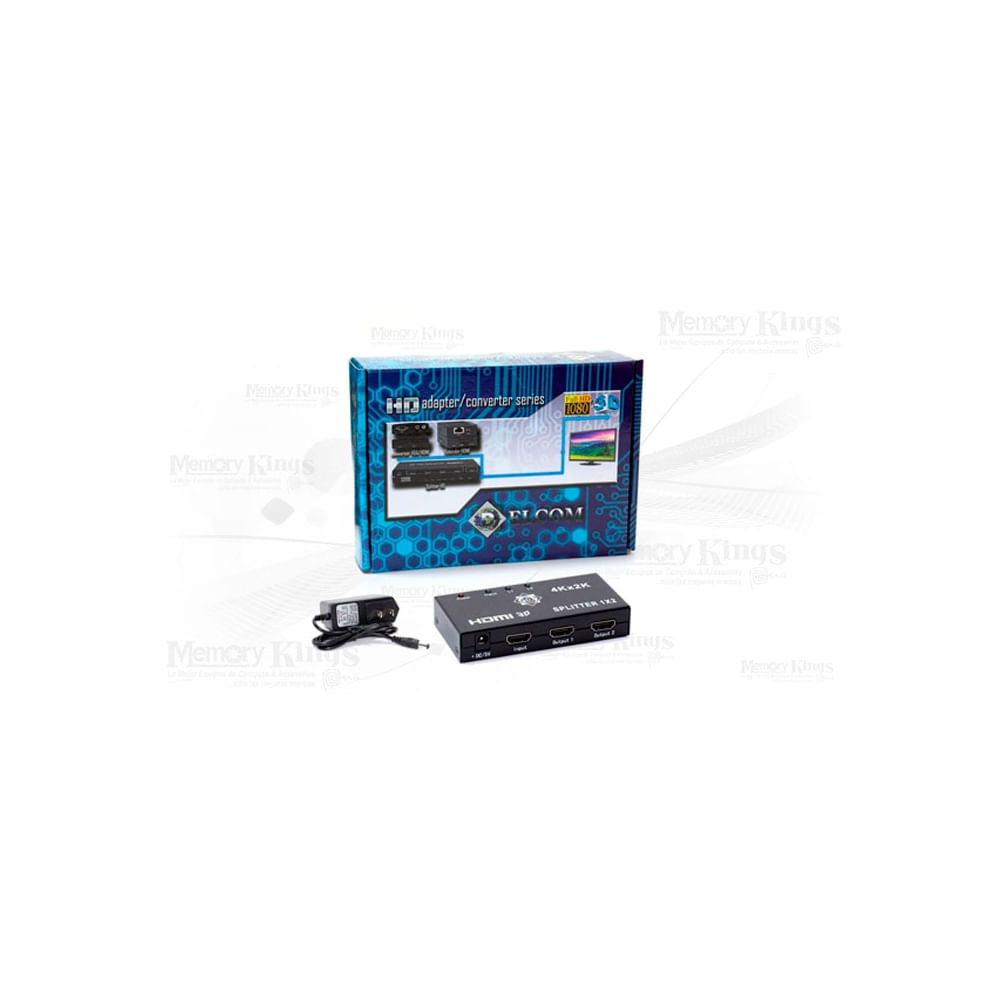 Splitter HDMI 2 Puertos Delcom Full HD 1080p para Conexiones de Alta Calidad