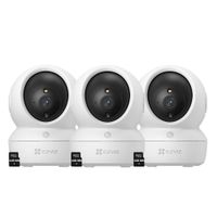 Kit 3 Cámaras Seguridad Ezviz H6C PRO Full HD 2MP Audio Doble vía Botón llamada SD 128GB