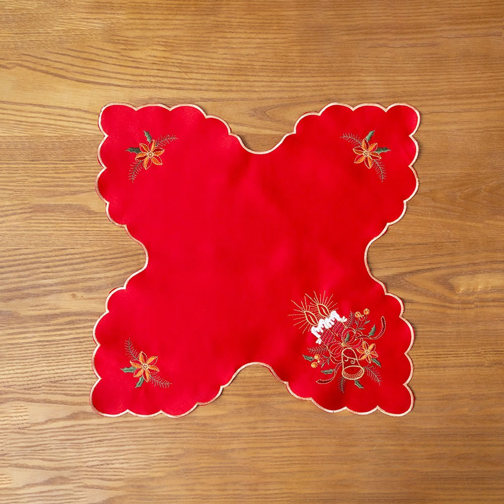 Panera De Poliester Rojo Navideño 45.72Cm