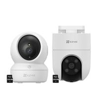Kit Cámaras Ezviz H6C Full hd - H8C Full Hd Gira 360 Audio Bidireccional NocheColor SD 128GB