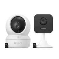 Kit Cámaras Ezviz H6C Full HD - H1C Full Hd Audio 2 vías Detección Movimiento SD 128GB