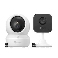 Kit Cámaras Ezviz H6C Full HD - H1C Full Hd Audio 2 vías Detección Movimiento SD 64GB