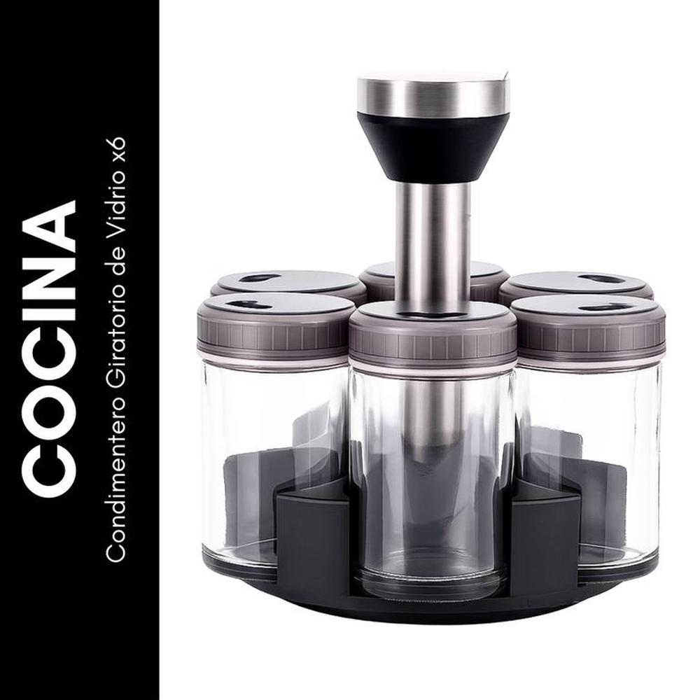 Condimentero Giratorio de Vidrio x6