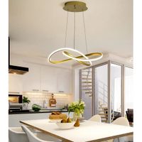 Lampara Colgante Led Infinito Dorado Incluye Control Remoto
