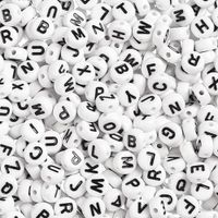 Letras Redondas Cuentas Letra del Alfabeto para Pulseras Manualidades Collar