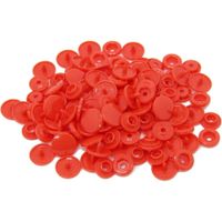 100 Set Snaps Plástico T5 12mm Botones Broches Plastico Color Rojo