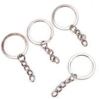 100 Llaveros con Cadena de 30mm 3cm Mas Argollas Aros de Unión