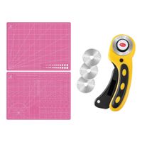 Base Tapete Corte A2 45x60cm Más Cutter Rotativo Mas 3 Cuchillas Color Rosa