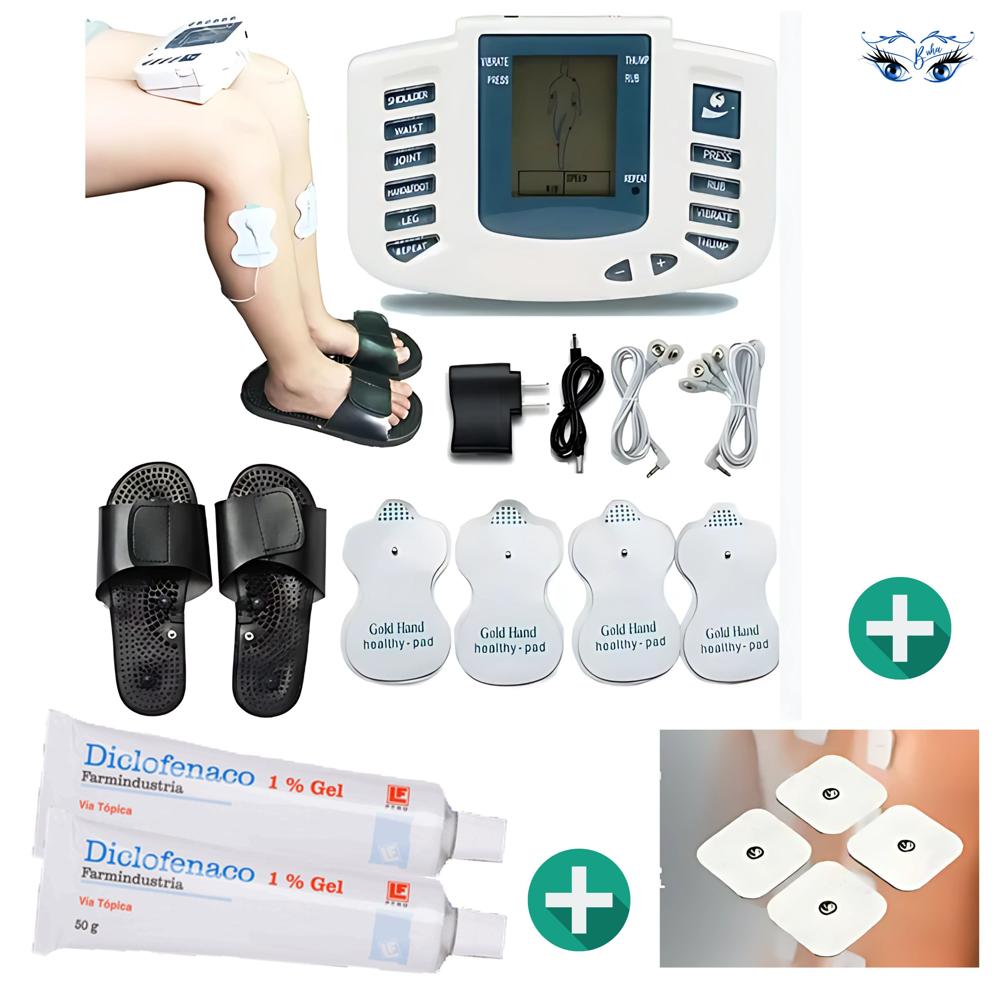 Super Pack Masajeador Digital Estimulador con Sandalias con 2 Gel con 8 Parches Adicionales